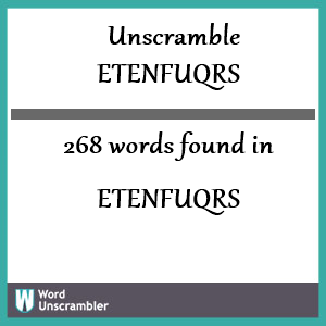 268 words unscrambled from etenfuqrs