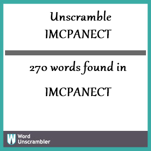 270 words unscrambled from imcpanect