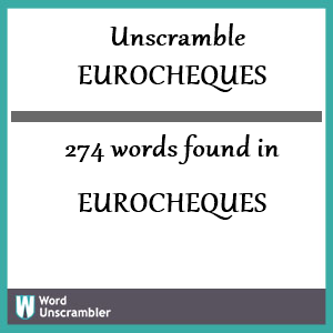 274 words unscrambled from eurocheques