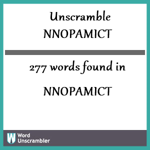 277 words unscrambled from nnopamict