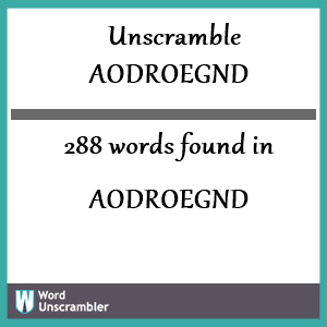 288 words unscrambled from aodroegnd