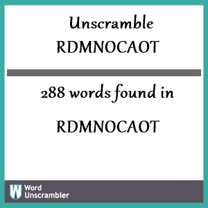288 words unscrambled from rdmnocaot