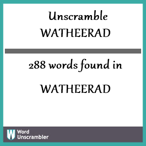 288 words unscrambled from watheerad