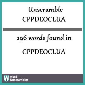 296 words unscrambled from cppdeoclua