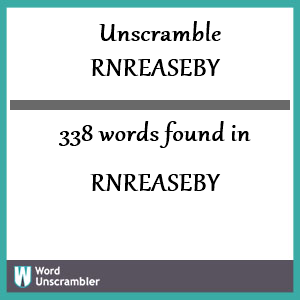 338 words unscrambled from rnreaseby