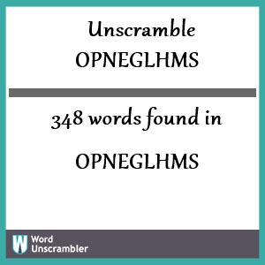 348 words unscrambled from opneglhms