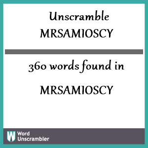 360 words unscrambled from mrsamioscy