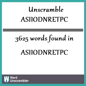3625 words unscrambled from asiiodnretpc