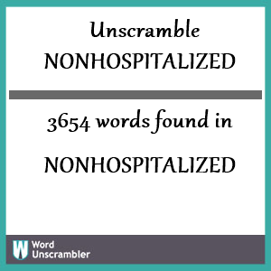 3654 words unscrambled from nonhospitalized