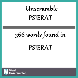 366 words unscrambled from psierat