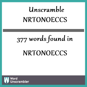 377 words unscrambled from nrtonoeccs