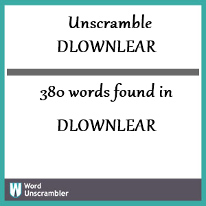 380 words unscrambled from dlownlear