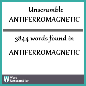 3844 words unscrambled from antiferromagnetic