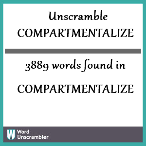 3889 words unscrambled from compartmentalize