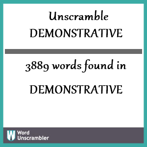 3889 words unscrambled from demonstrative