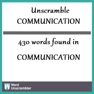 430 words unscrambled from communication