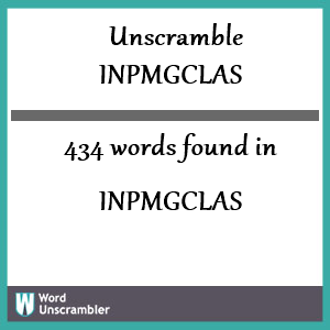 434 words unscrambled from inpmgclas