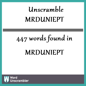 447 words unscrambled from mrduniept