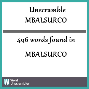 496 words unscrambled from mbalsurco