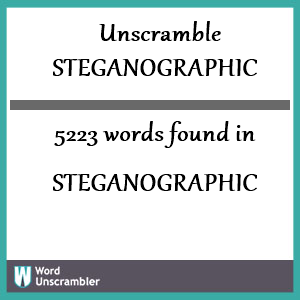 5223 words unscrambled from steganographic