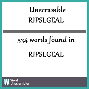 534 words unscrambled from ripslgeal