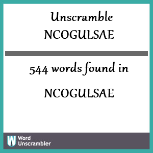 544 words unscrambled from ncogulsae