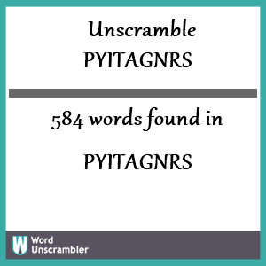 584 words unscrambled from pyitagnrs