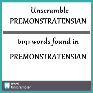6191 words unscrambled from premonstratensian