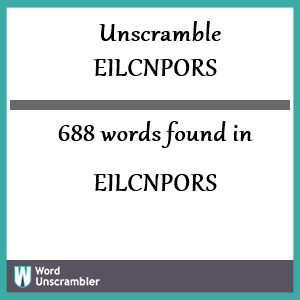 688 words unscrambled from eilcnpors