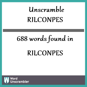 688 words unscrambled from rilconpes