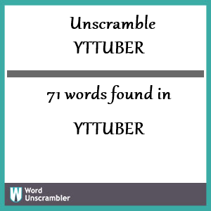 71 words unscrambled from yttuber