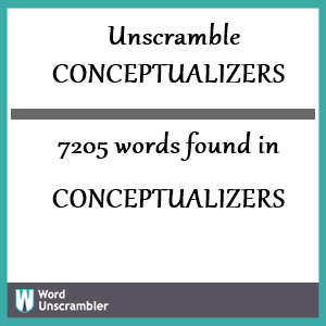 7205 words unscrambled from conceptualizers