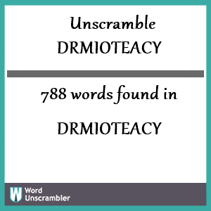 788 words unscrambled from drmioteacy