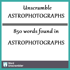 850 words unscrambled from astrophotographs