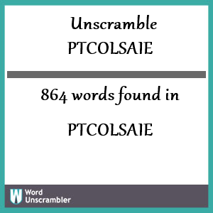 864 words unscrambled from ptcolsaie