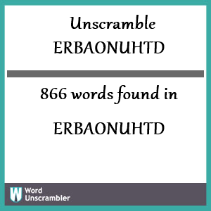 866 words unscrambled from erbaonuhtd