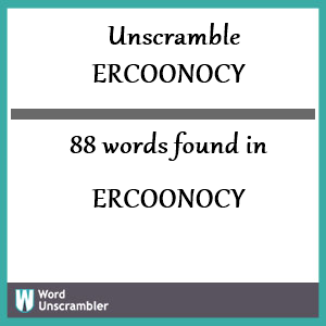 88 words unscrambled from ercoonocy