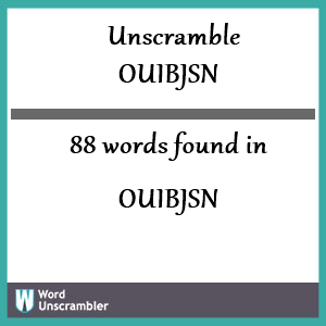 88 words unscrambled from ouibjsn