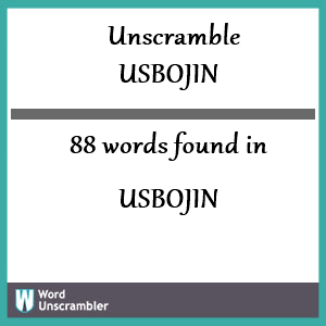 88 words unscrambled from usbojin