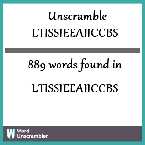 889 words unscrambled from ltissieeaiiccbs