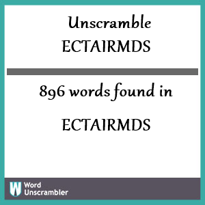 896 words unscrambled from ectairmds