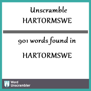 901 words unscrambled from hartormswe