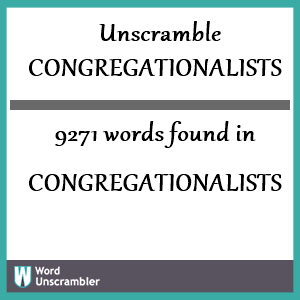 9271 words unscrambled from congregationalists