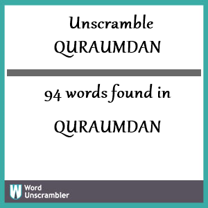 94 words unscrambled from quraumdan