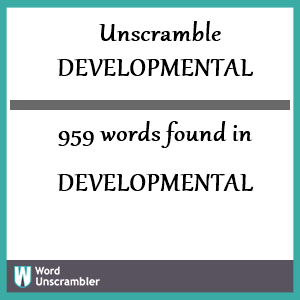 959 words unscrambled from developmental