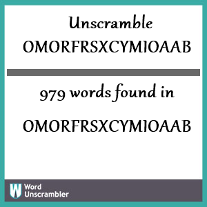 979 words unscrambled from omorfrsxcymioaab