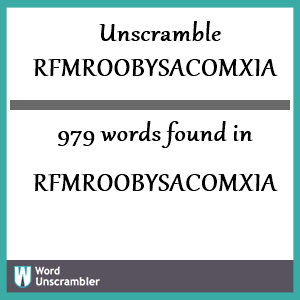 979 words unscrambled from rfmroobysacomxia
