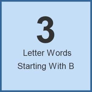 3 Letter Words That Start With B