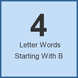 4 Letter Words, beginning in B Word Search