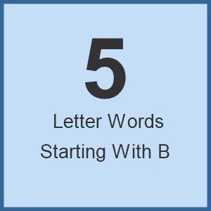 Word Search - Words That Start with B - Five Words